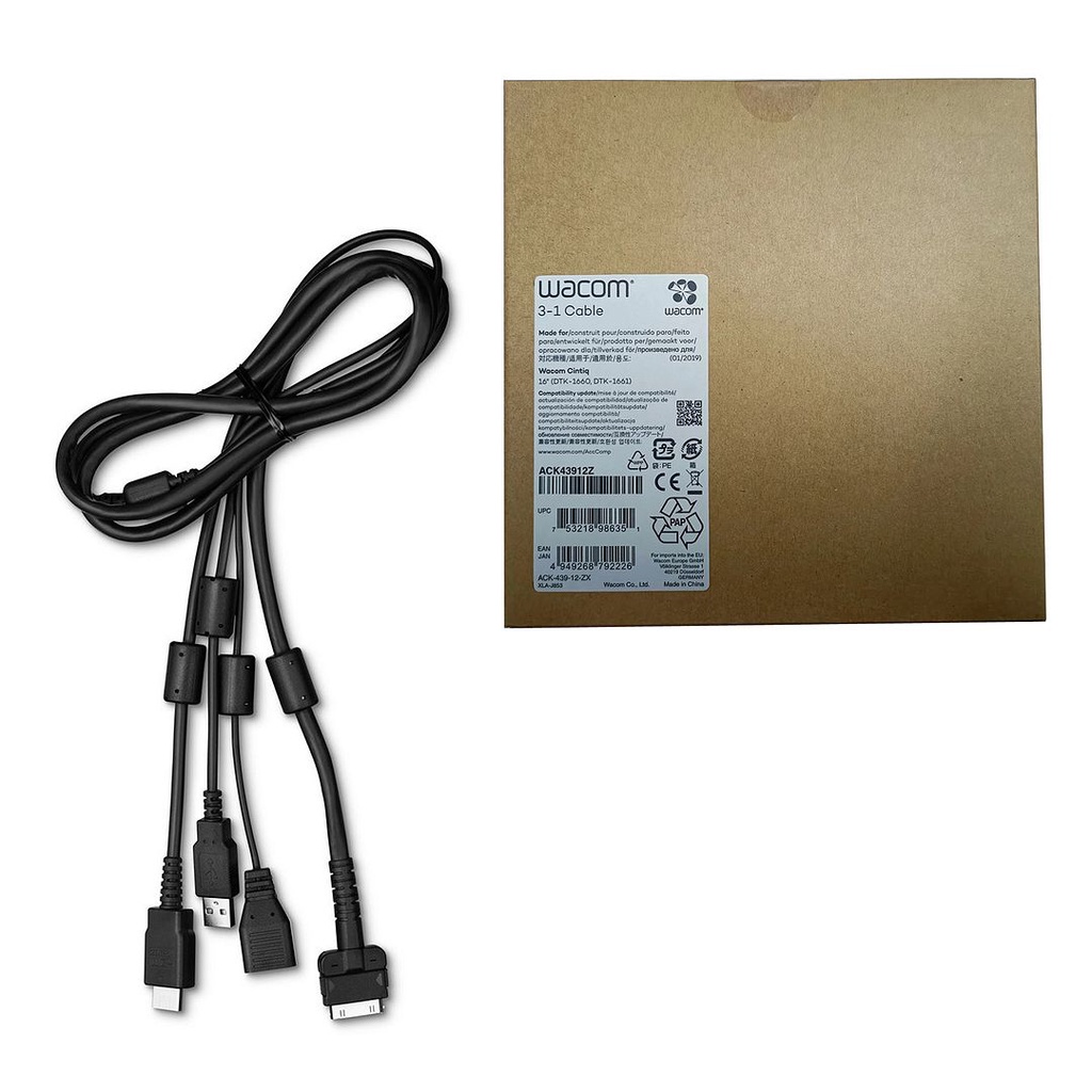 Wacom ACK43912Z 3-in-1 cable for Wacom Cintiq 16 (DTK-1660, DTK