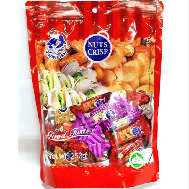 250g Nuts Crisp Twinfish/ Crispy Peanut / Mix Nut / Kacang Tumbuk / Nut Crisp Peanut Candy 酥心糖