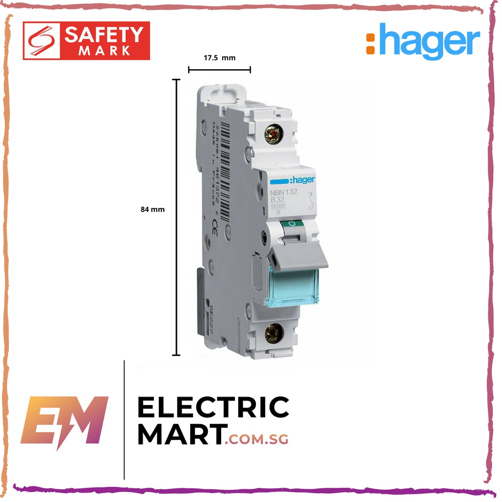 HAGER 32 AMP CURVE C 10kA MCB CIRCUIT BREAKER NCN132A 461555 Used - View #2