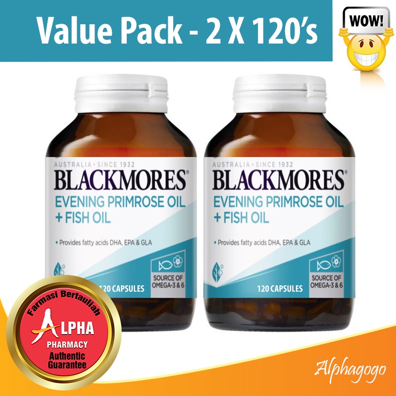Blackmores Evening Primrose Oil (EPO) + Fish Oil (120 Capsules / 2X120 Capsules) Shopee Singapore