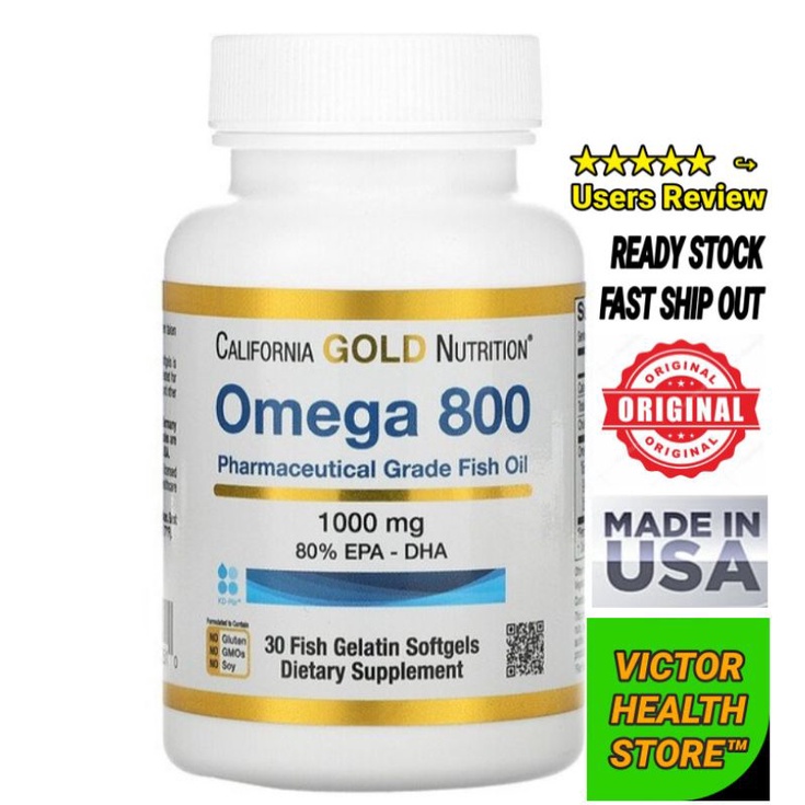 Omega 800 Fish Oil, 80 EPA/DHA, Triglyceride Form, 1000 mg, 30 Fish