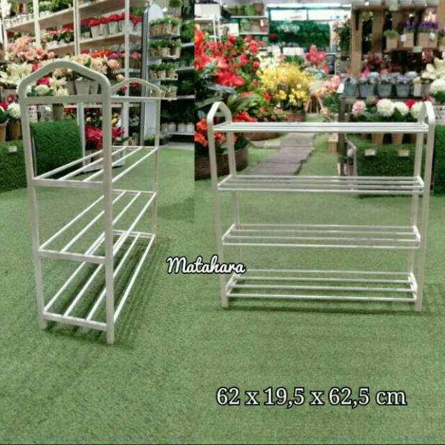 AZKO Krisbow Stora White Shoe Rack/ Stacking Rack/ Shoe Holder/ Tier ...