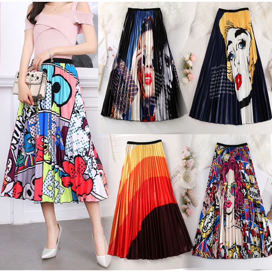 Cartoon sales maxi skirt