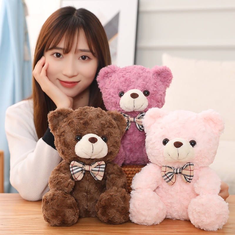 25cm Cute Teddy Bear Plush Toy Stuffed Animal Furry Bear Doll Hug