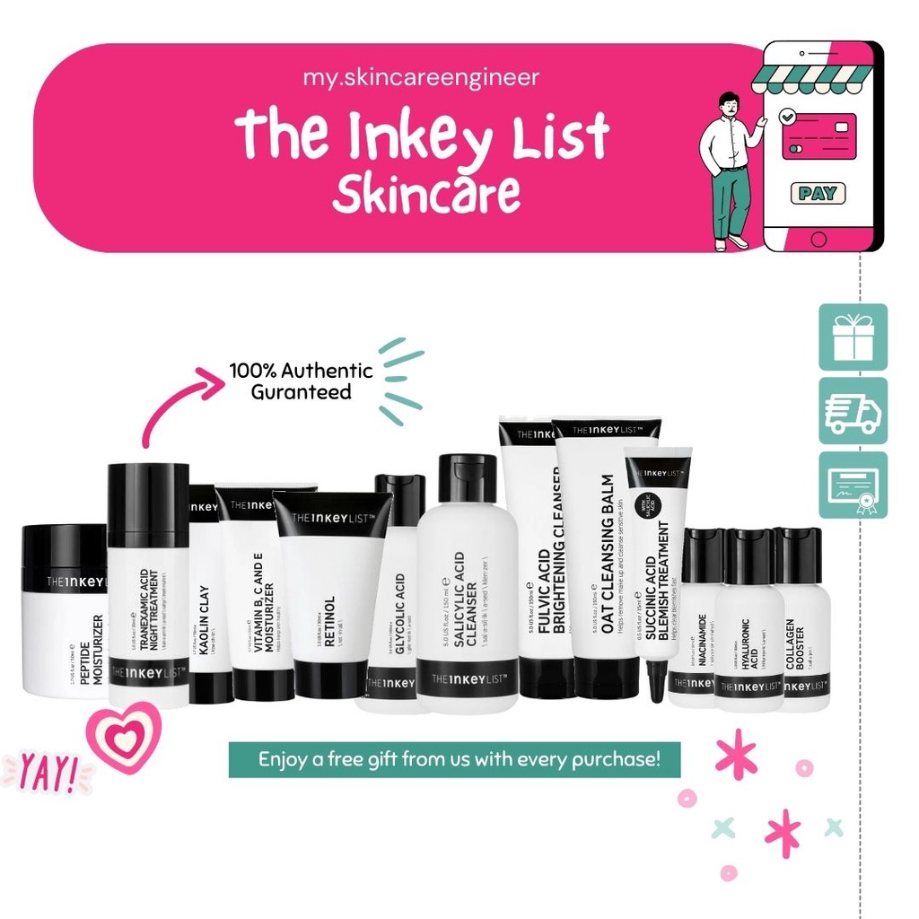The INKEY List Salicylic Acid / Glycolic Acid / Retinol / Succinic ...