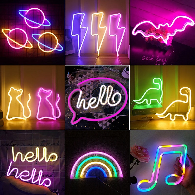 Neon Led Lights Sign Moon Lightning Planet Neon Light Lamp Love Bat Cloud Neon  Signs For Room Home Decor Party Wall Art | Shopee Singapore
