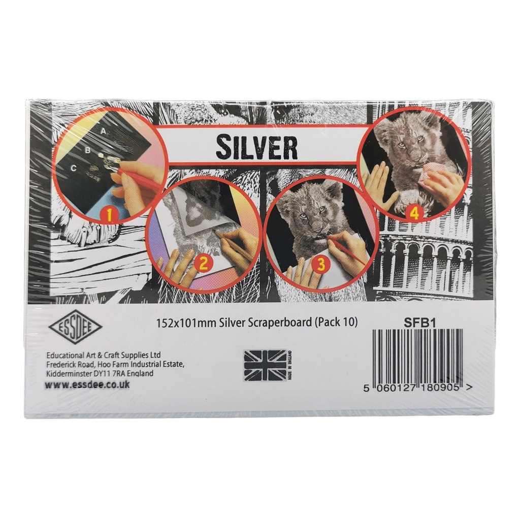 Essdee - Scraperboard - Hobby Karton Scratchboard - Gouden Folie - 229 X 152mm - 10 Stuks