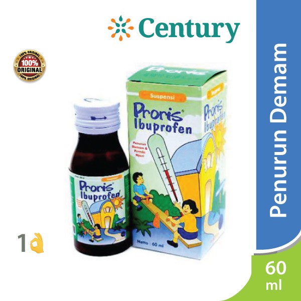 Proris Suspensi 60 ml Rasa Jeruk / Ibuprofen / Penurun Panas Anak / Demam Anak