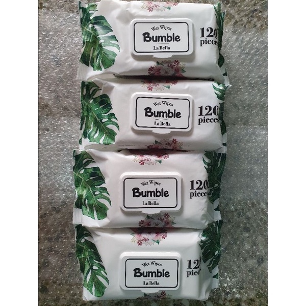 (Bundle Of 12,6,4) Bumble Wet Wipes La Bella Wet Wipes 120 Sheets Wet Tissues Baby Wipe Face