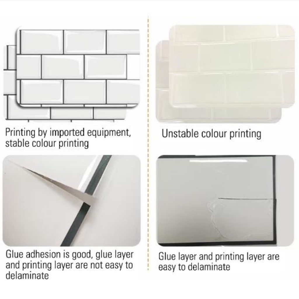 3D Tiles Sticker (30x30cm) Kitchen Bathroom Wall Tiles Sticker Self ...