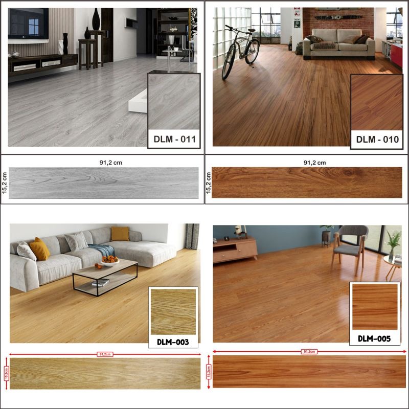 KAYU Aimilo Vinyl Wood Floor Sticker Vinyl Flooring Premium Long 90pair