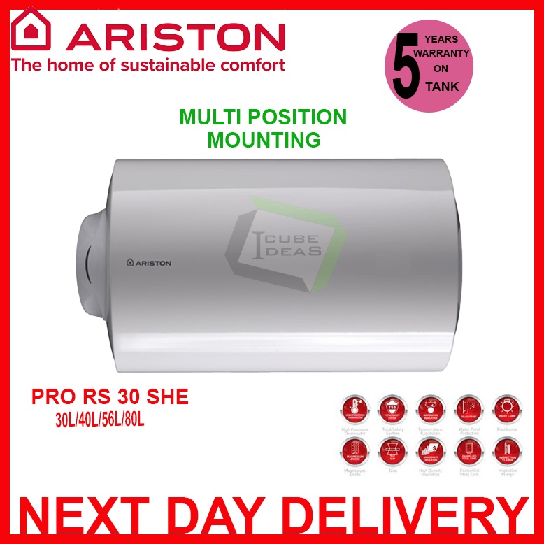 Ariston Pro R Slim 30/40/56/80/100 Electric Storage Water Heater ...