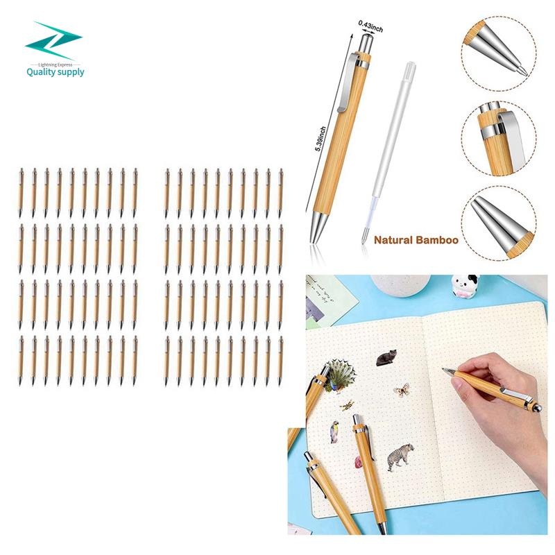 80Pcs Ballpoint Pen Set Bamboo Ballpoint Pen Office & School Supplies ...