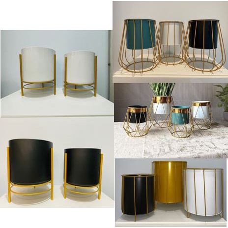 <<Local stock>> Standing Metal Pot / Plant Pot / Flower Pot / vase for Home Decor flower and plant decoration