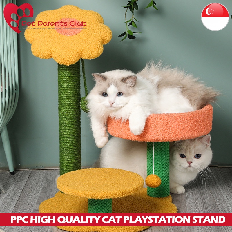 Cat Scratcher Board Tree Flower Cat Jumping Platform Sisal Cat