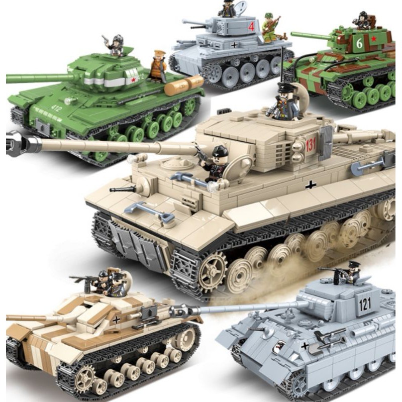 Ready stock Tank Lego compatible brick building blocks Warship