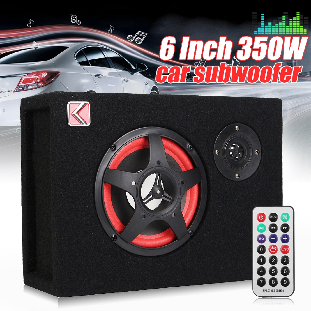 350W 6" UnderSeat Car Active Subwoofer Speaker Stereo Bass Audio Powered Car Subwoofers
