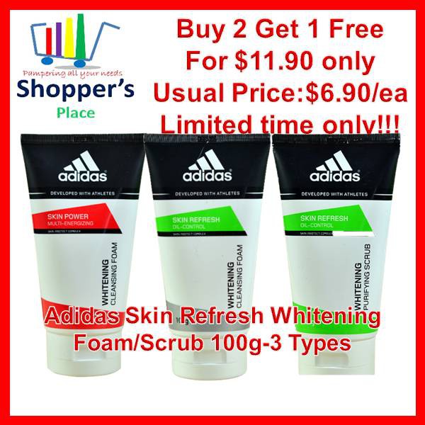 [1+1+1]Adidas Refresh Whitening Foam /Scrub 100g/Skin Power Whitening ...