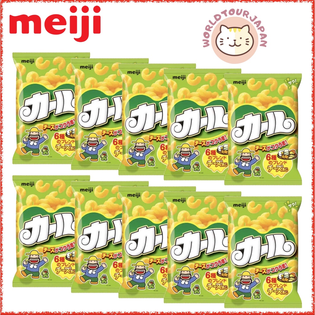 MEIJI CURL SNACKs / bundle of 10 / 68g x 10 / Delicious Japanese Snack / Cheese / Japan Only