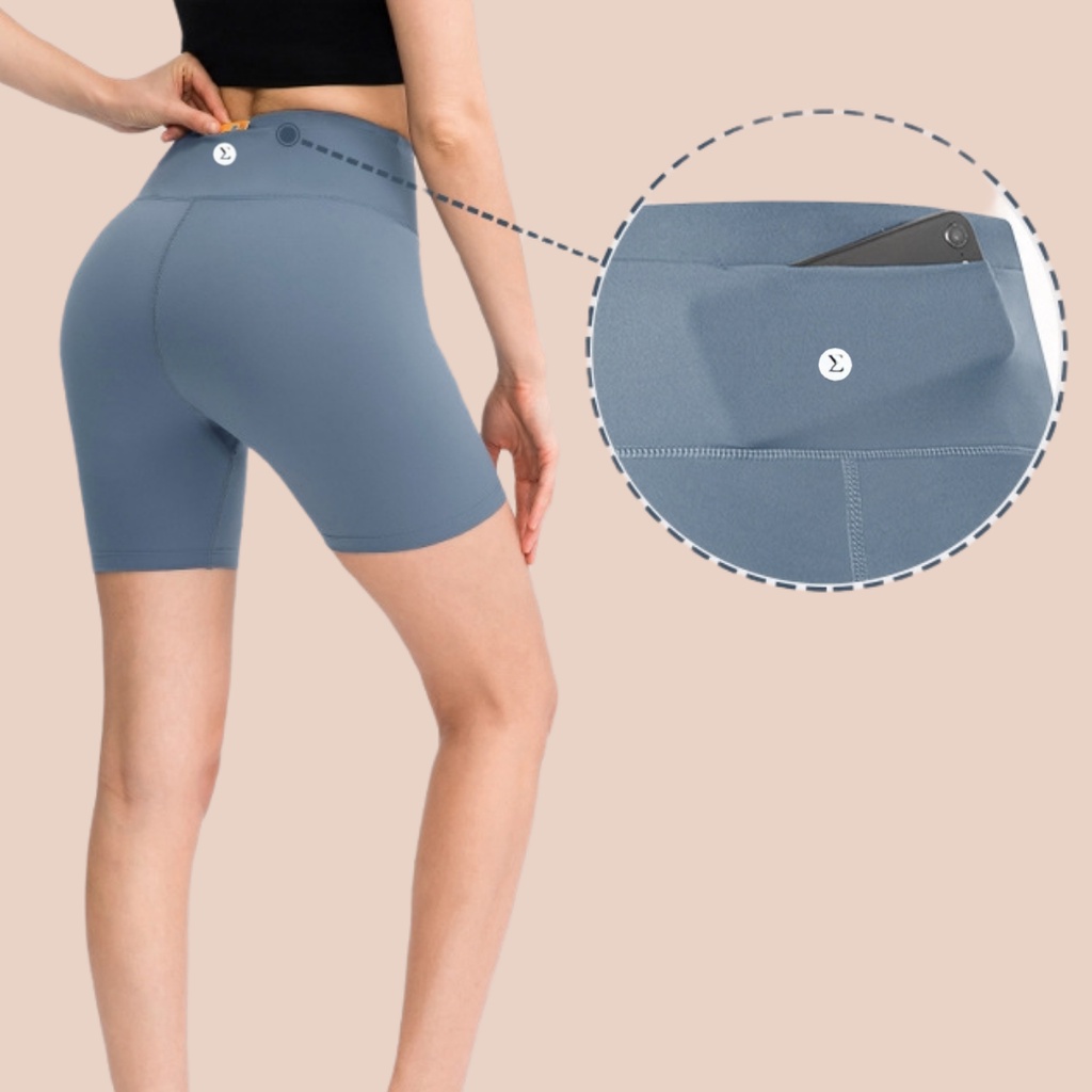 High Waist Yoga Pants with back pockets/ Cycling pants/ Short