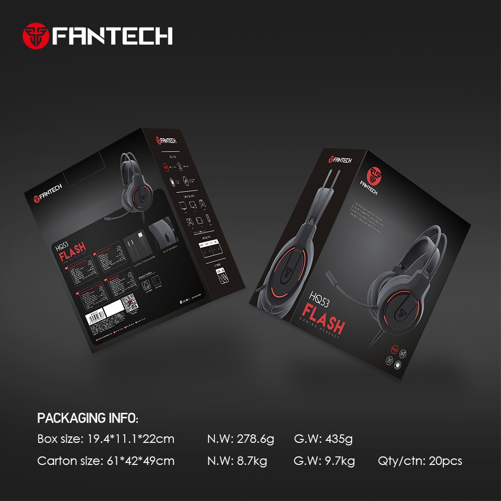 Fantech HQ53 Flash Lightweight Wired Gaming Headset - Gambar 2