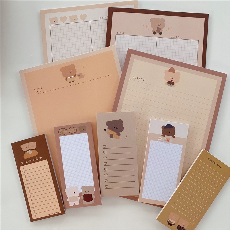 Check-list Paper With Bear Pattern Cute! | Shopee Singapore