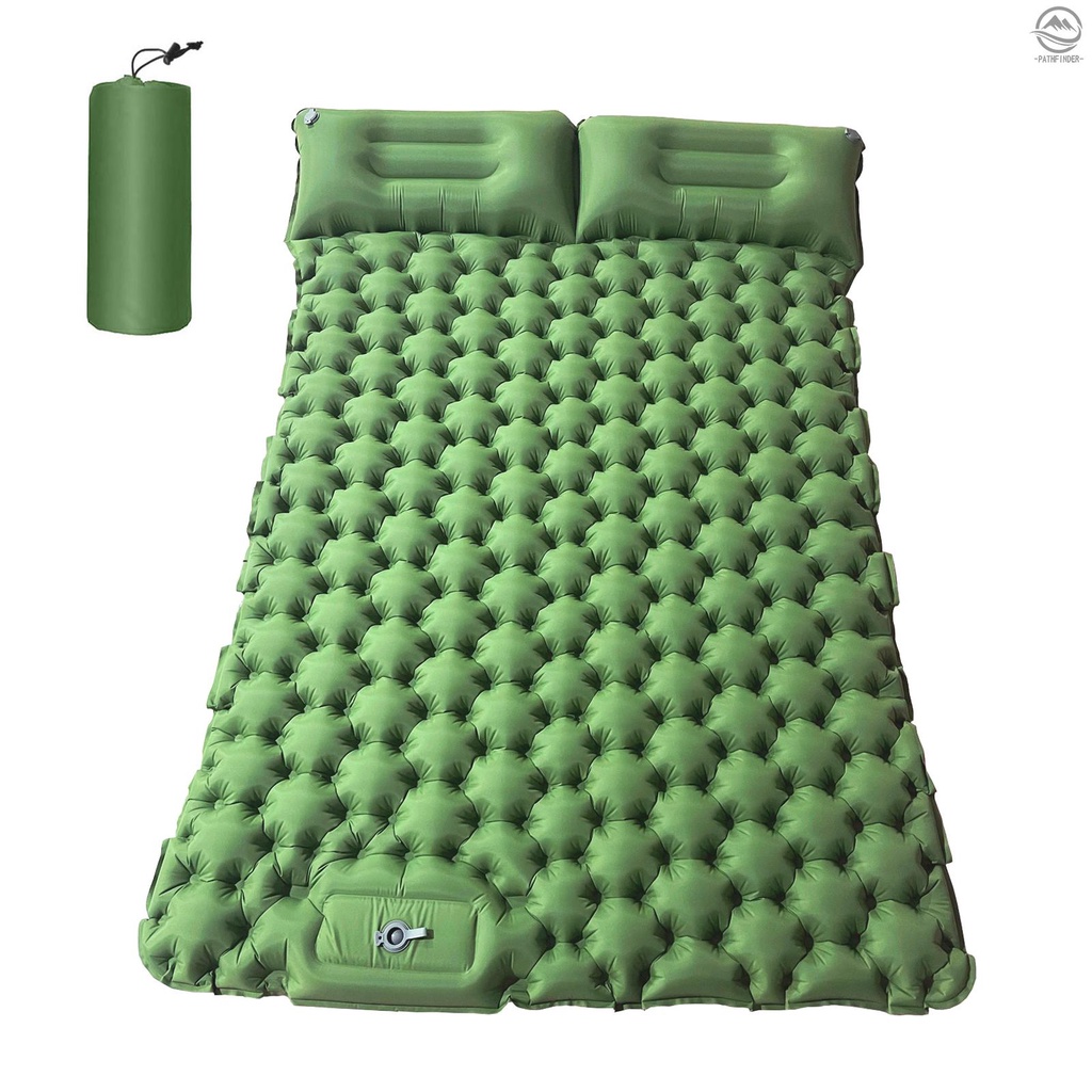 2 Person Camping Mat with Air Pillow Portable Air Mattress Waterproof Backpacking Sleepin