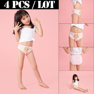 SMY 4 Pcs Kids Girl Panty Soft Breathable Cotton Underwear 6103