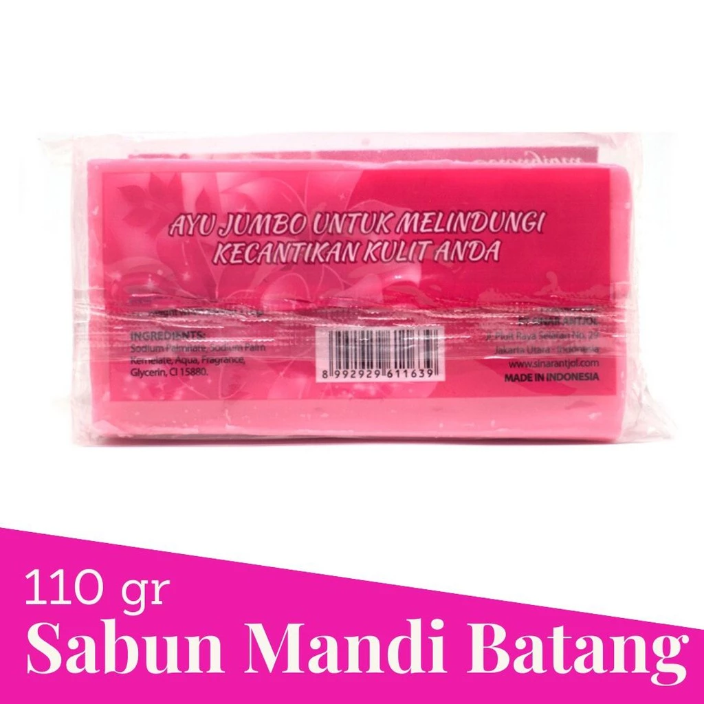 Ayu Jumbo Bar Soap Sabun Kecantikan Serbaguna Batang 110gr x 3 - Pink - Gambar 4