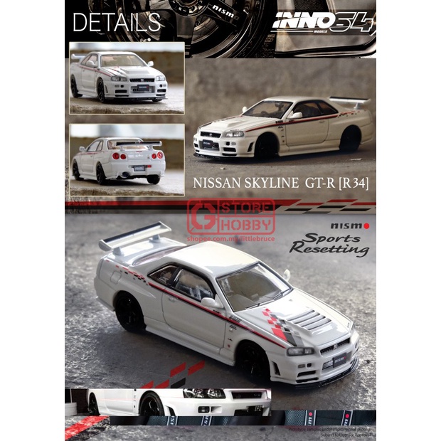 INNO MODELS INNO64 1/64 NISSAN SKYLINE GT-R R34 | Shopee Singapore