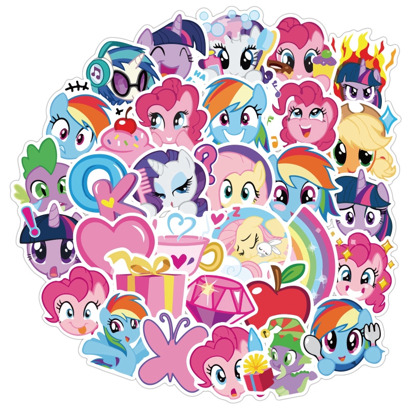 40 pcs Cute Cartoon My Little Pony Waterproof Stickers