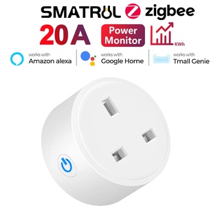 Wifi Smart Plug 20A With Power Monitor Eu Plug Smart Life Control (Blue) 