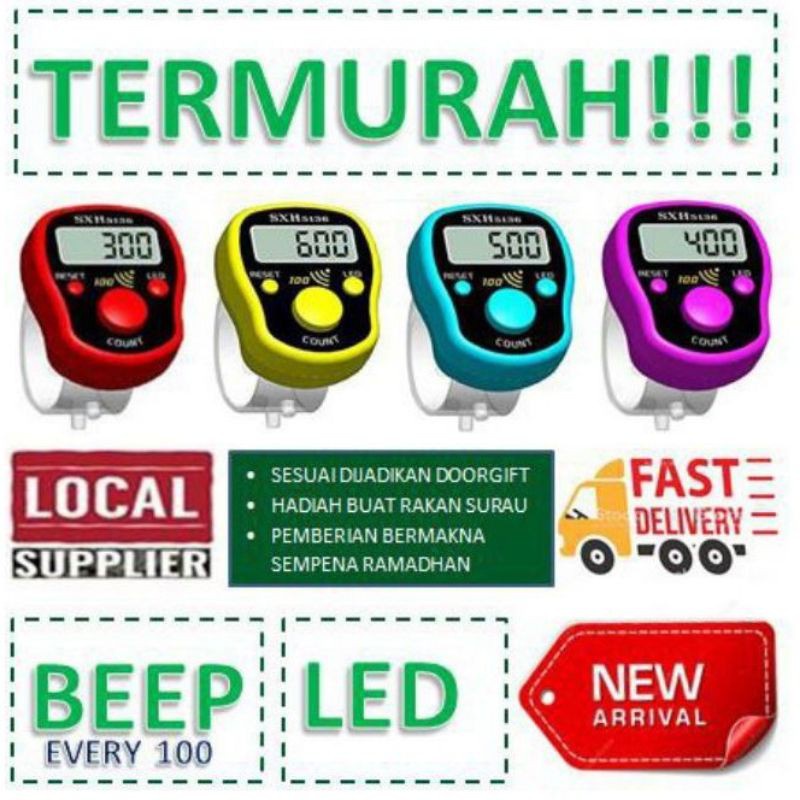 Digital Finger Tasbih Counter for Muslim prayer 100 Beep | Shopee Singapore