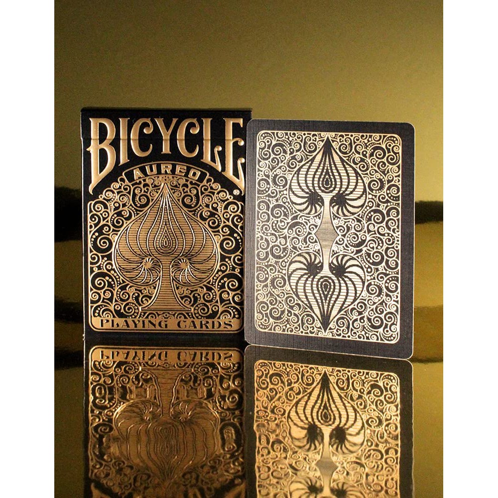 Bicycle Aureo Black Gold Premium Playing Poker Cards by USPCC [Made in ...