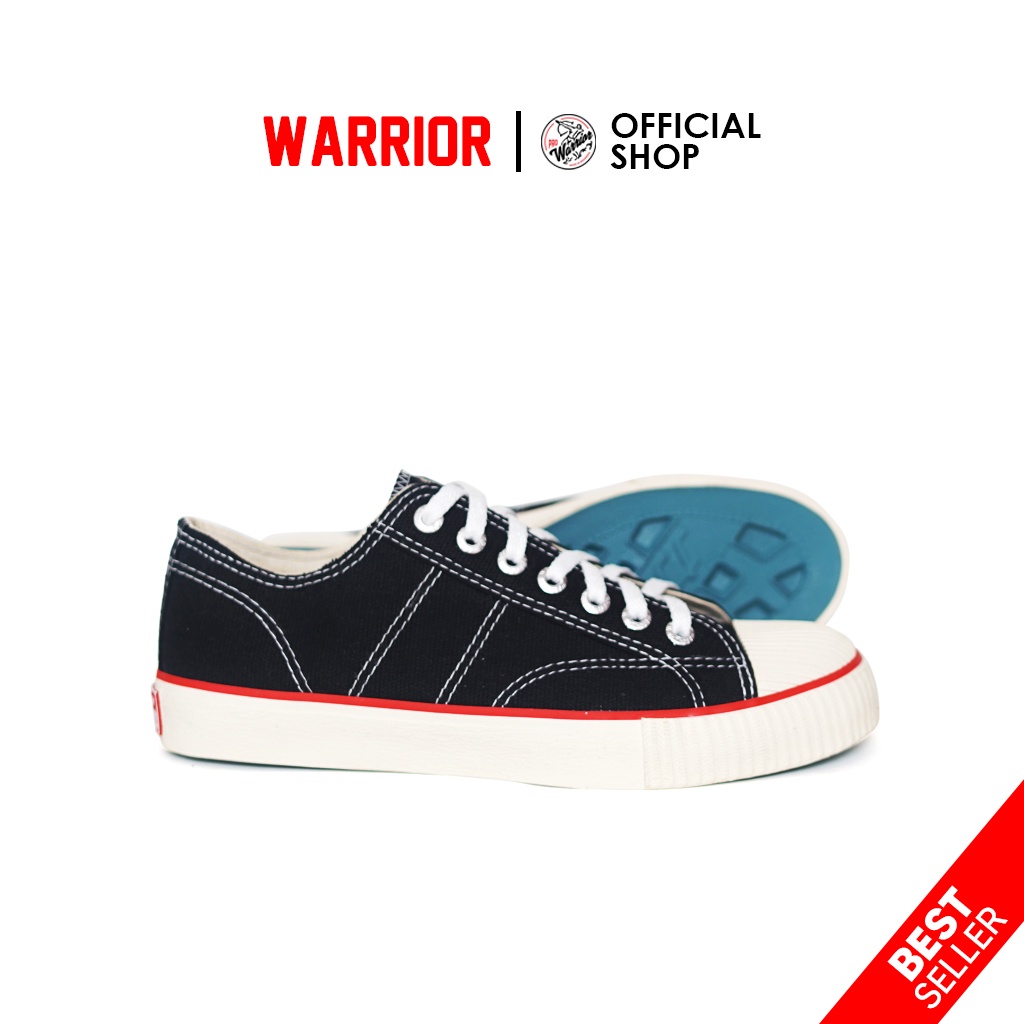 Sepatu Sekolah Warrior Classic Black White LC - Sepatu Sekolah Warior