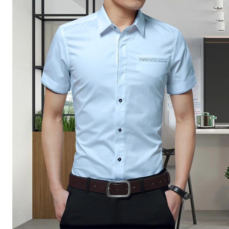 Mens formal short hot sale sleeve shirts