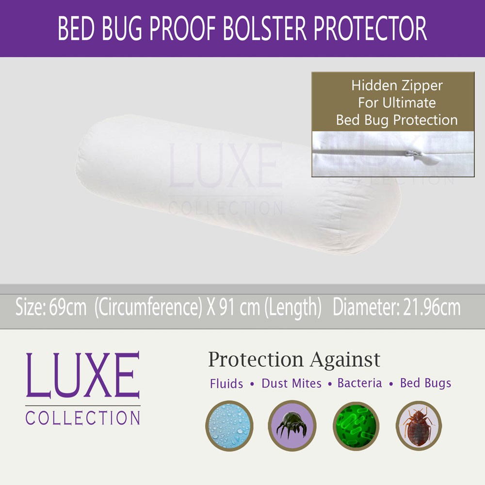 Bed Bug Bolster Protector Protect Against Bed Bugs Dust Mites 100