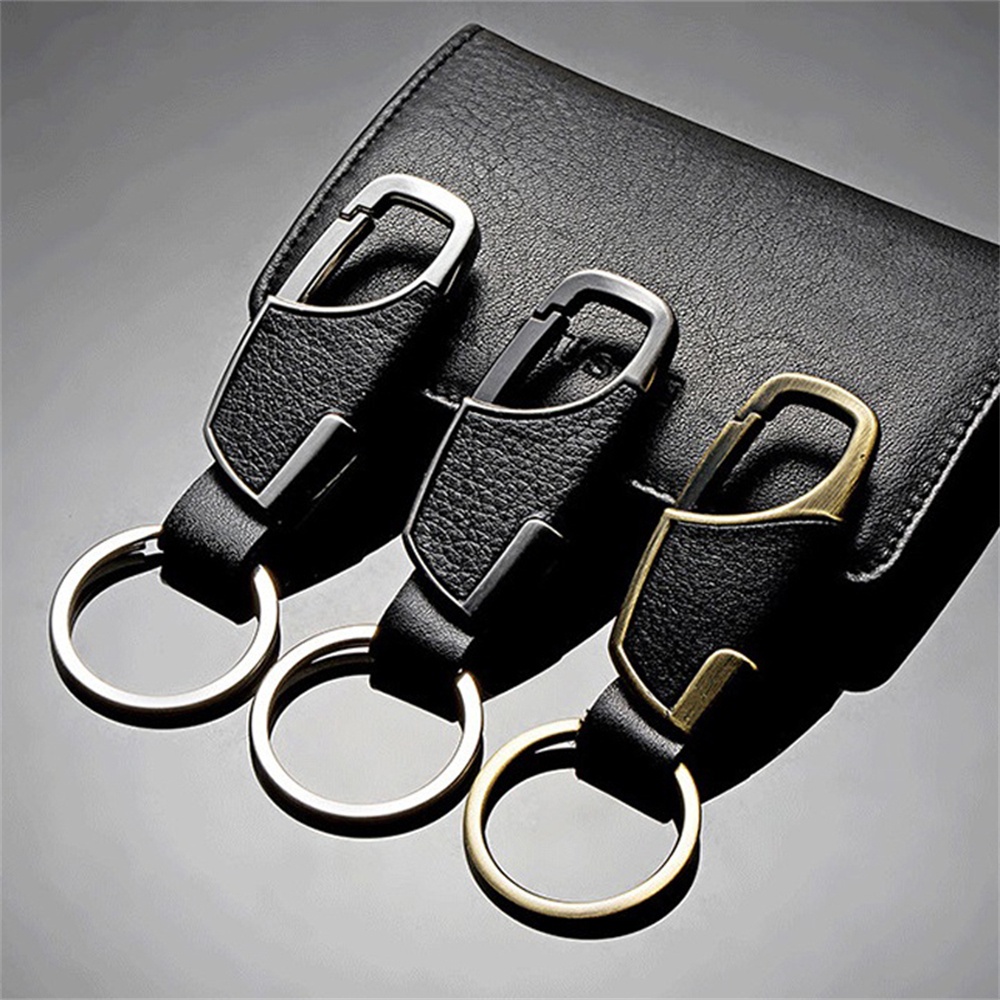 Fashion Leather Key Chain Simple Business Gentleman Metal Waist Hanging ...