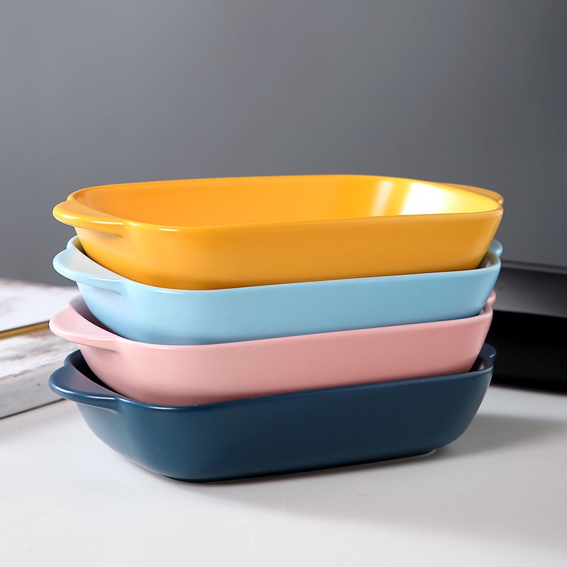 Cheese Baked Rice Baking Tray Bowl Rectangular Binaural Household ...