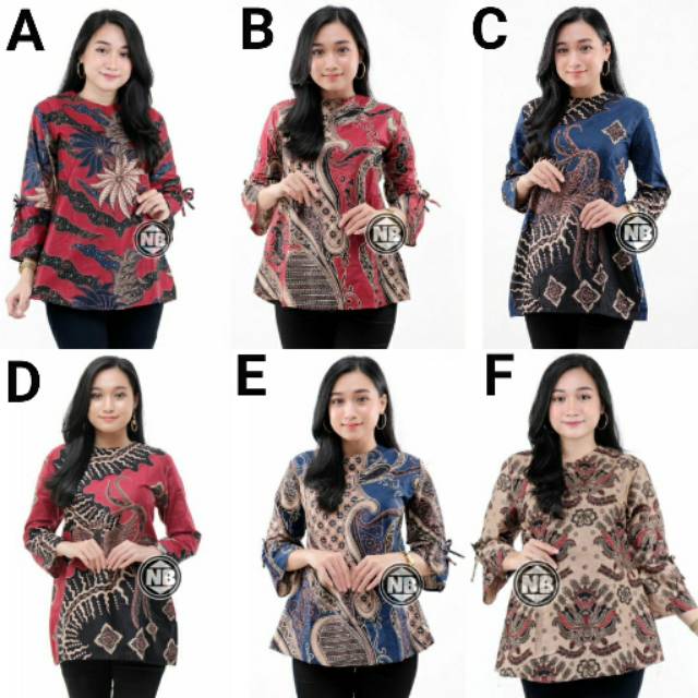 Kenongo Batik Tops - Batik Woman Risna Hrb026 Exsclusive Batik Blouse ...