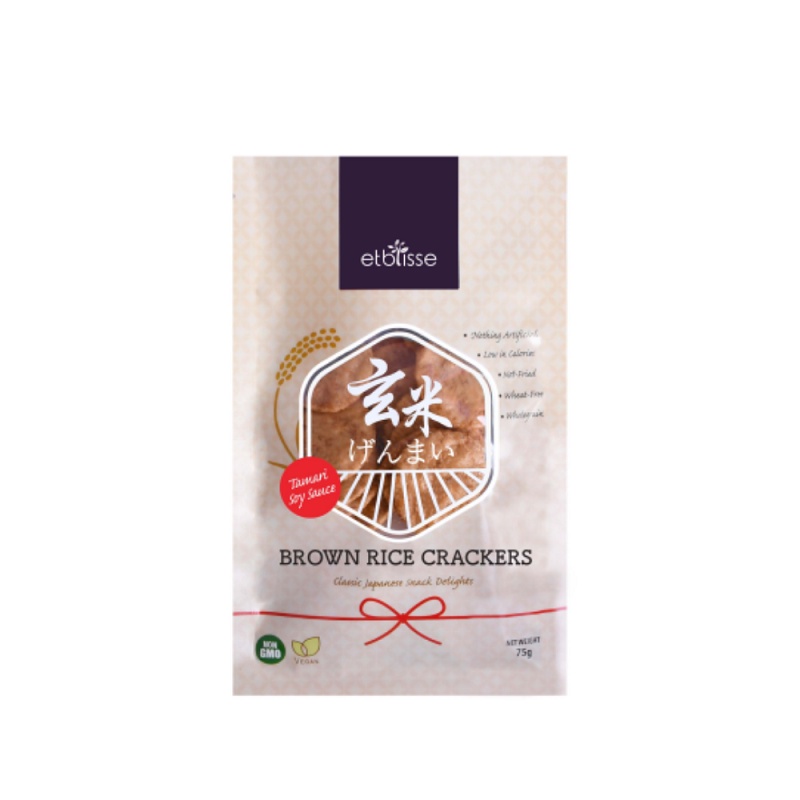 Etblisse Japanese Brown Rice Cracker (Tamari Soy Sauce / Black Sesame ...