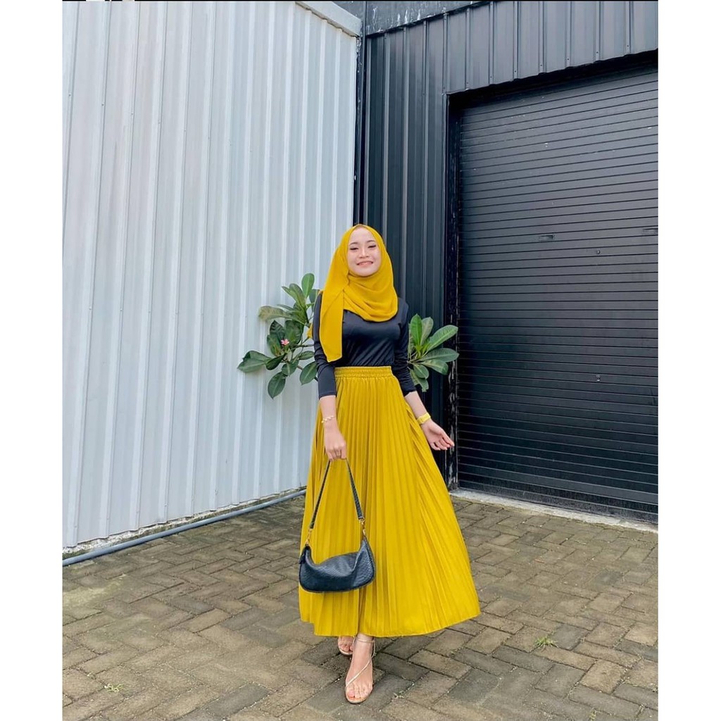 Disa Hijab - ROK PLISKET PANJANG BAHAN LOTTO PREMIUM - Gambar 2