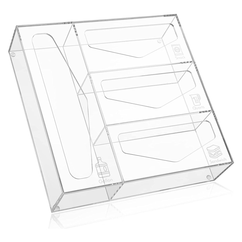 SPT Bag Storage Organizer Box Acrylic Clear Bag Organizer Bag Dispenser