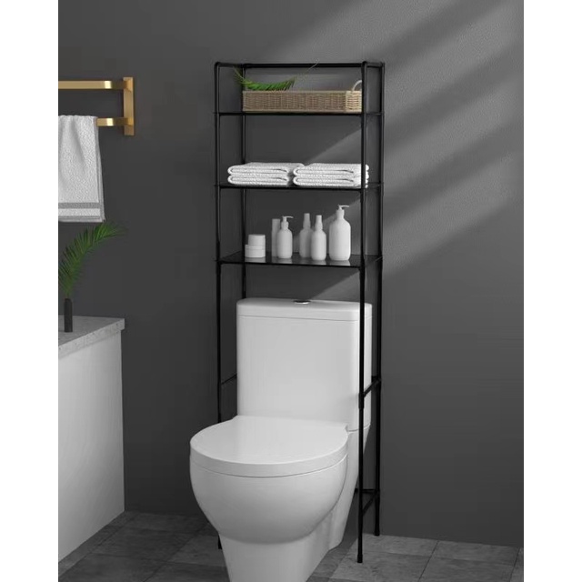 One Home 3-Layer Bathroom Shelf Toilet Rack Metal Bracket and PVC ...