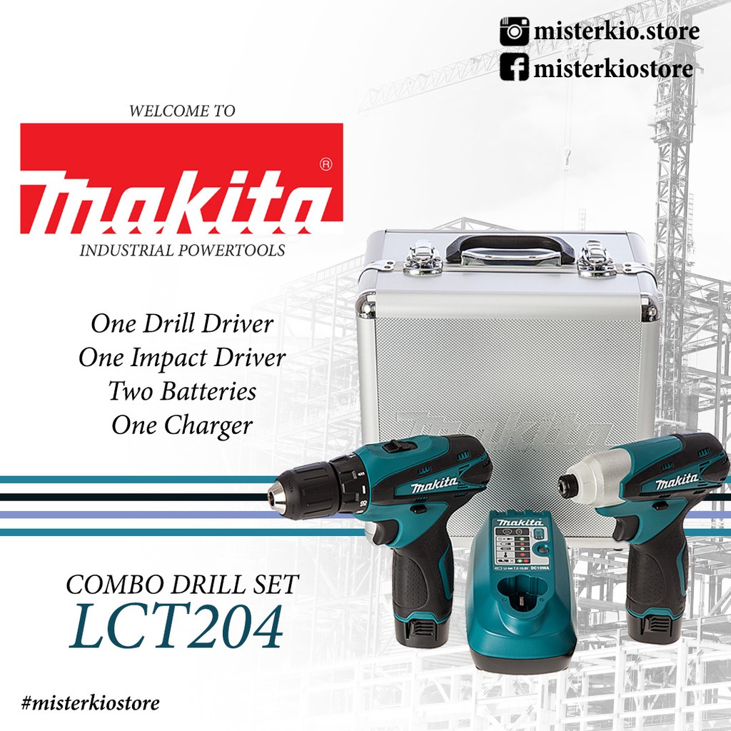 Makita LCT204 10.8V 1.3AH Combo Drill Set Shopee Singapore