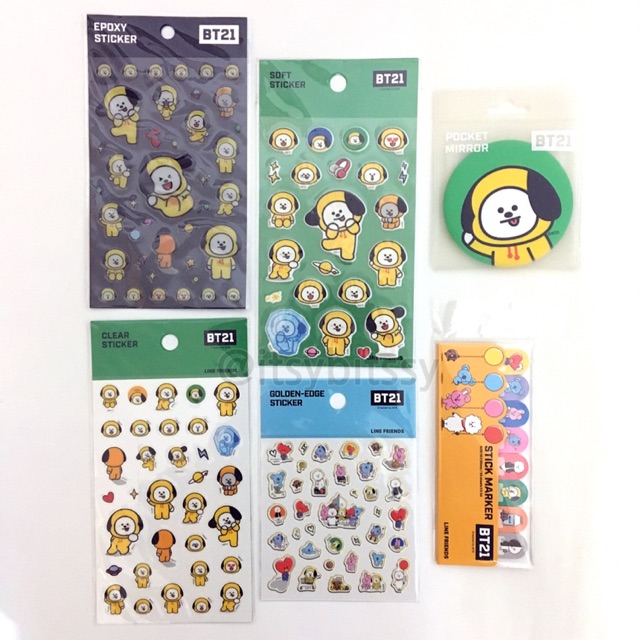 Bts BT21 Line Friends Monopoly - Official Chimmy Clear Sticker; Pocket ...