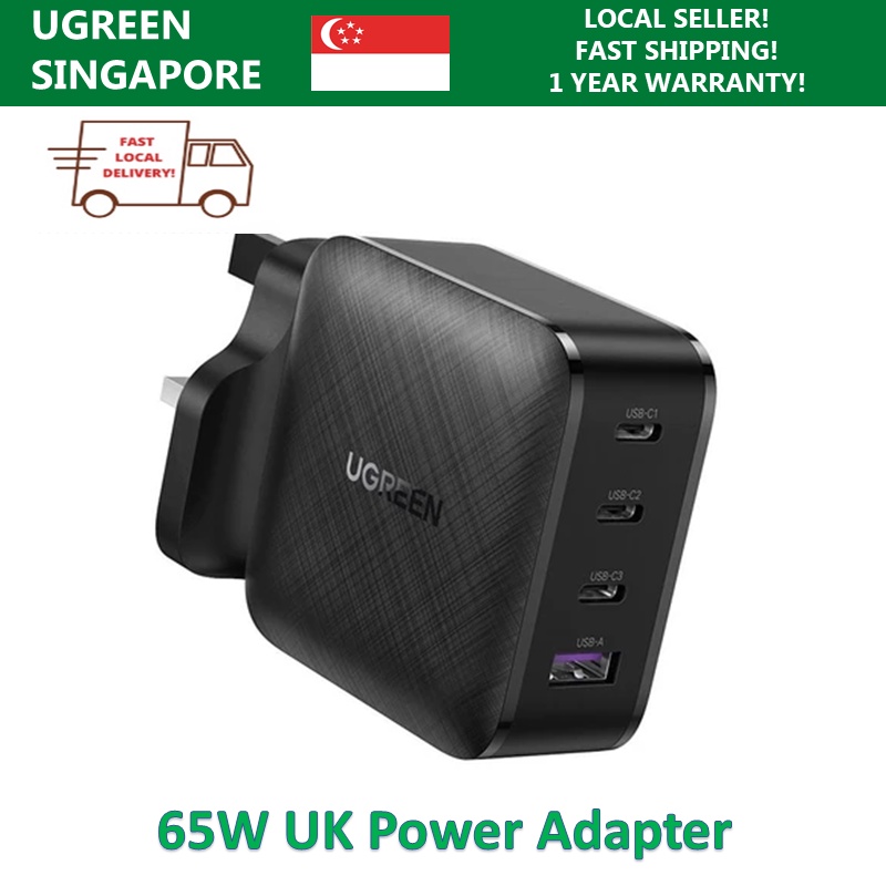 65W 4-Port GaN Type C Fast Charging Power Adapter