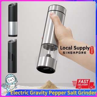 1pc Stainless Steel Gravity Electric Salt And Pepper Grinder, Battery-free, Automatic  Pepper And Salt Mill, With Blue Led Light, Adjustable Coarseness, With  Refillable Salt And Pepper Shakers