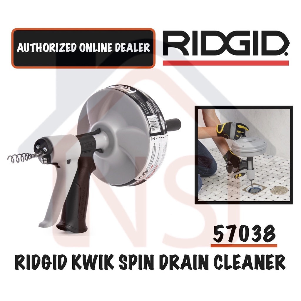 RIDGID Drain Cleaner Kwik Spin Hand Spinner autofeed 1/4Inch X 25fts