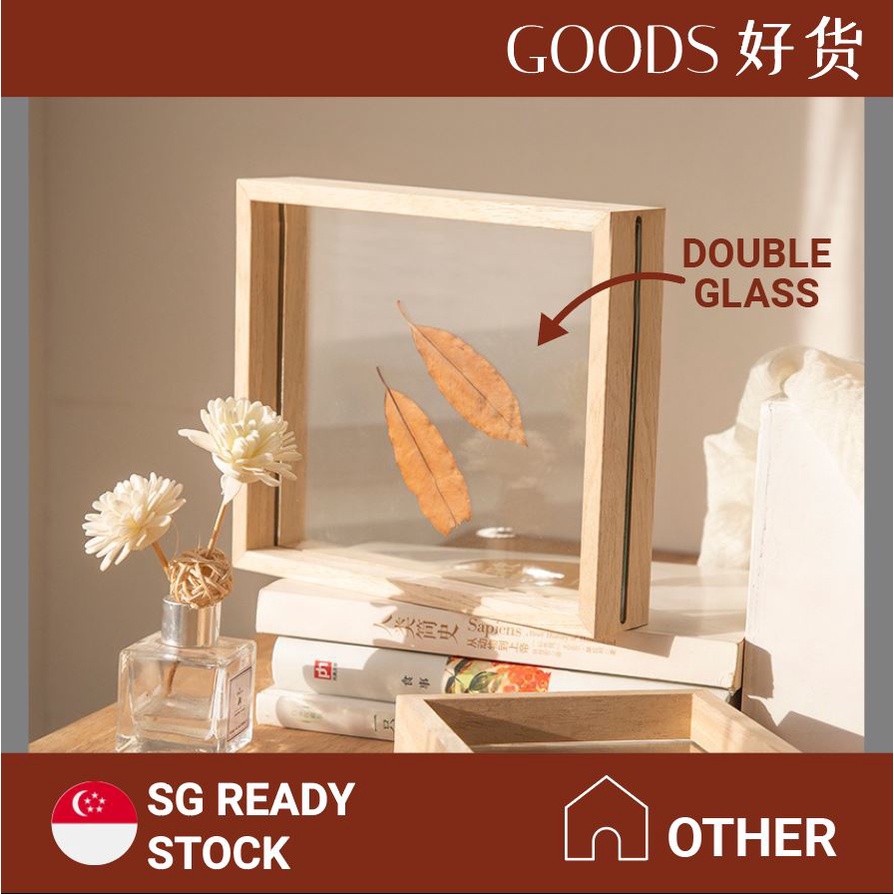 [NEW] High Quality DIY Double Glass Wood Photo Frame For Family Portraits Painting Flower Plant Specimen Picture Holder